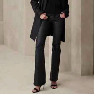 Vegan Leather Low-Rise Bootcut Jean